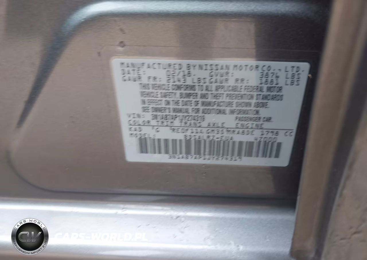 2018 Nissan Sentra Sr VIN:3N1AB7AP1JY274319 - 9