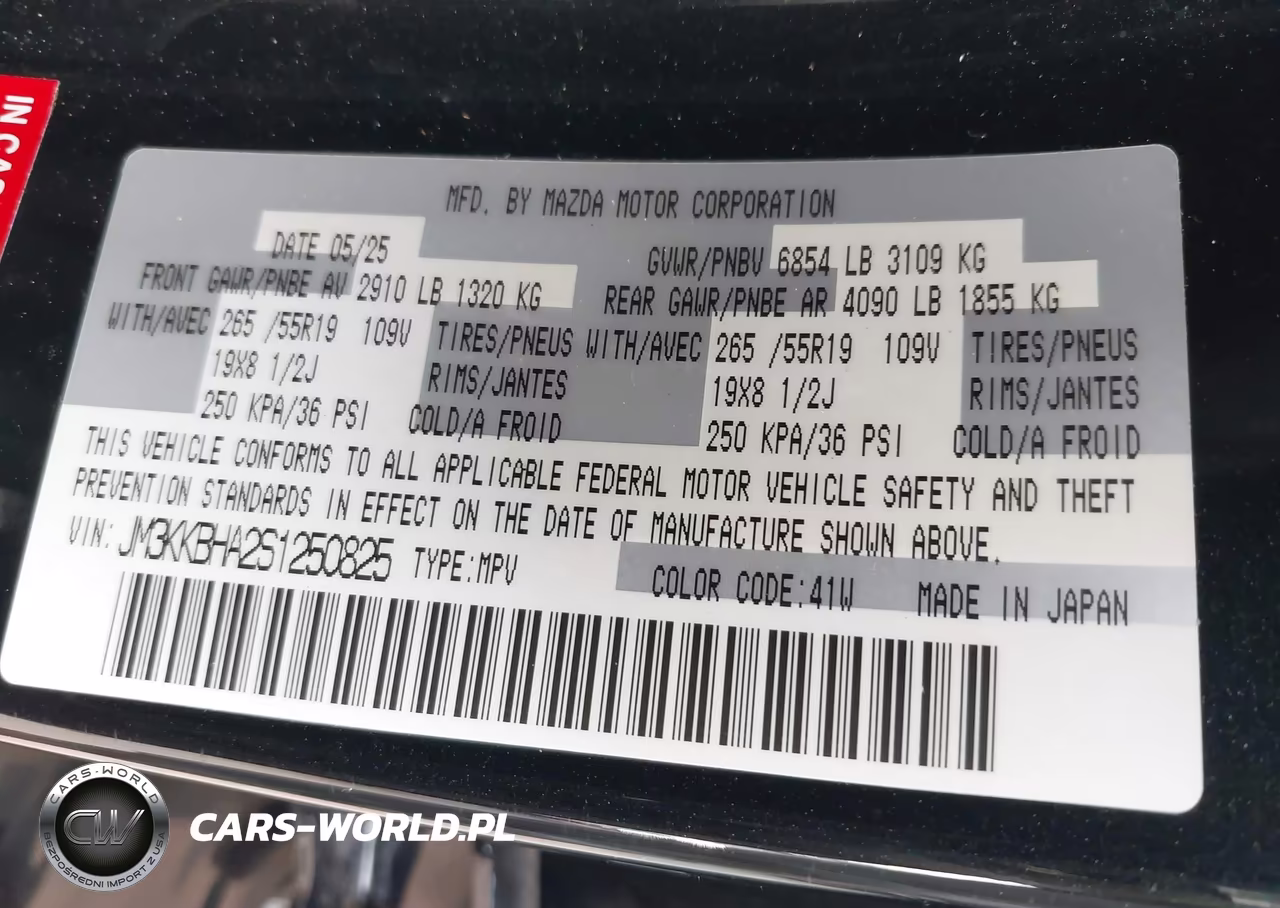 2025 Mazda Cx-90 Phev Preferred Package VIN:JM3KKBHA2S1250825 - 9