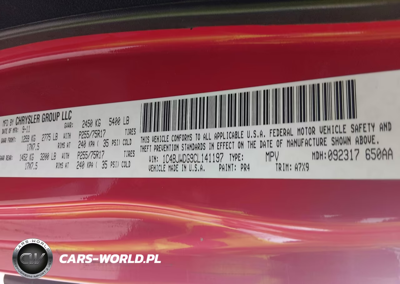 2012 Jeep Wrangler Unlimited Sport VIN:1C4BJWDG9CL141197 - 9