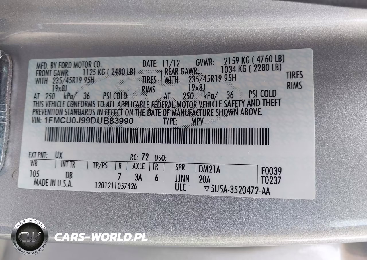 2013 Ford Escape Titanium VIN:1FMCU0J99DUB83990 - 9