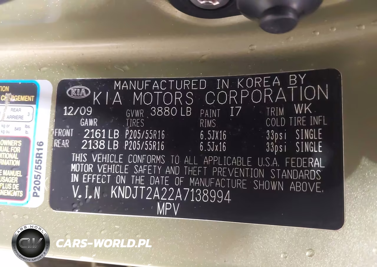 2010 Kia Soul + VIN:KNDJT2A22A7138994 - 9