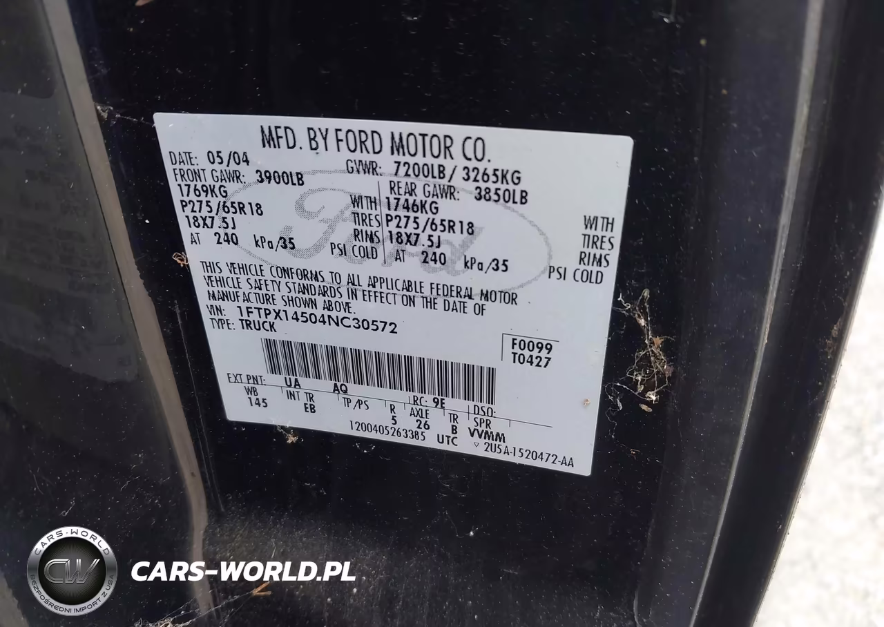 2004 Ford F-150 Fx4-Lariat-Xl-Xlt VIN:1FTPX14504NC30572 - 9