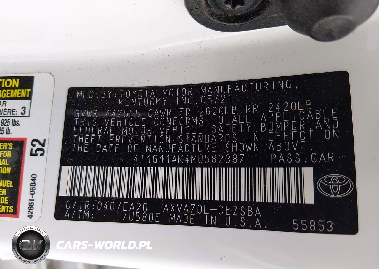 2021 Toyota Camry Se VIN:4T1G11AK4MU582387 - 9