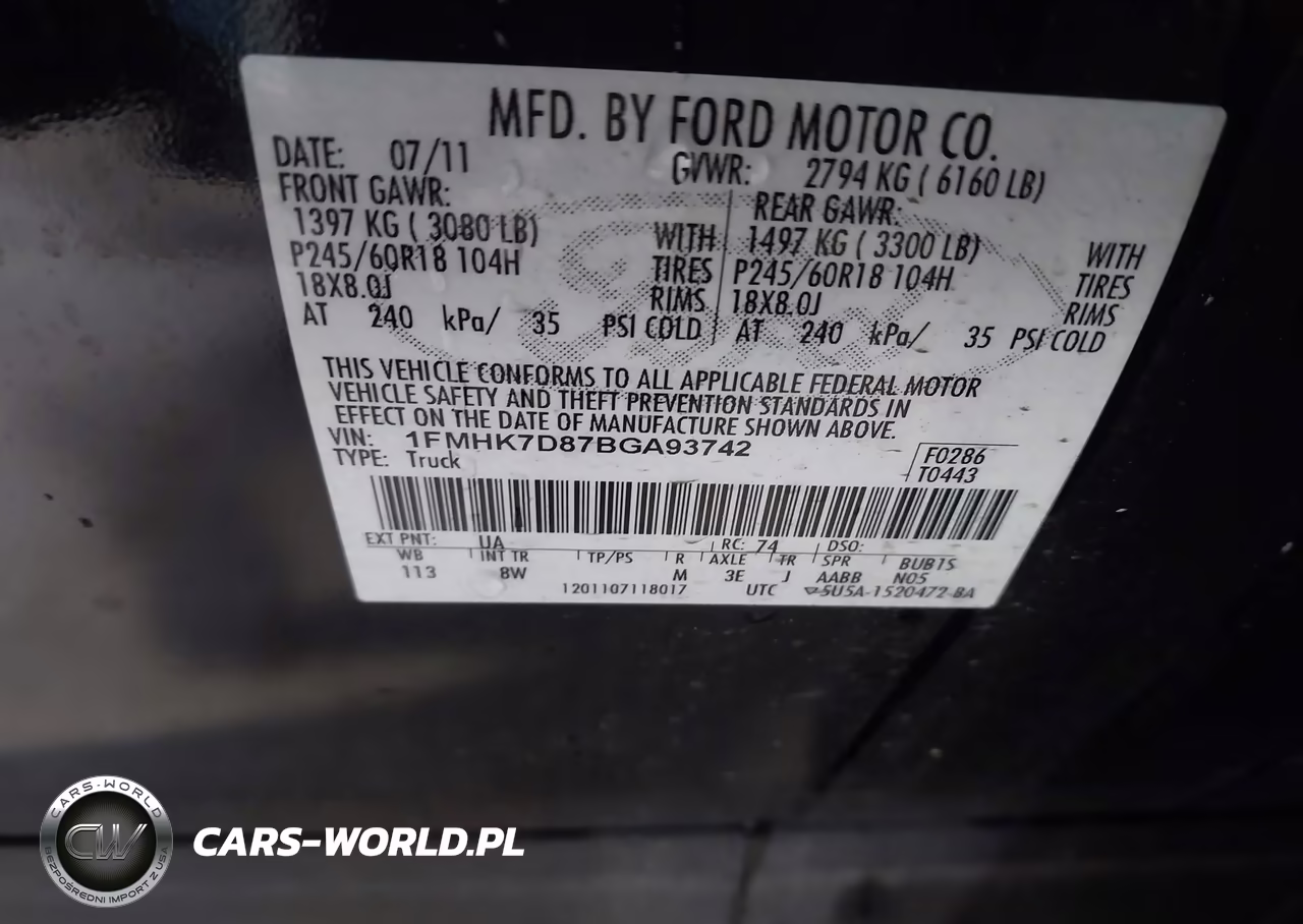 2011 Ford Explorer Xlt VIN:1FMHK7D87BGA93742 - 9