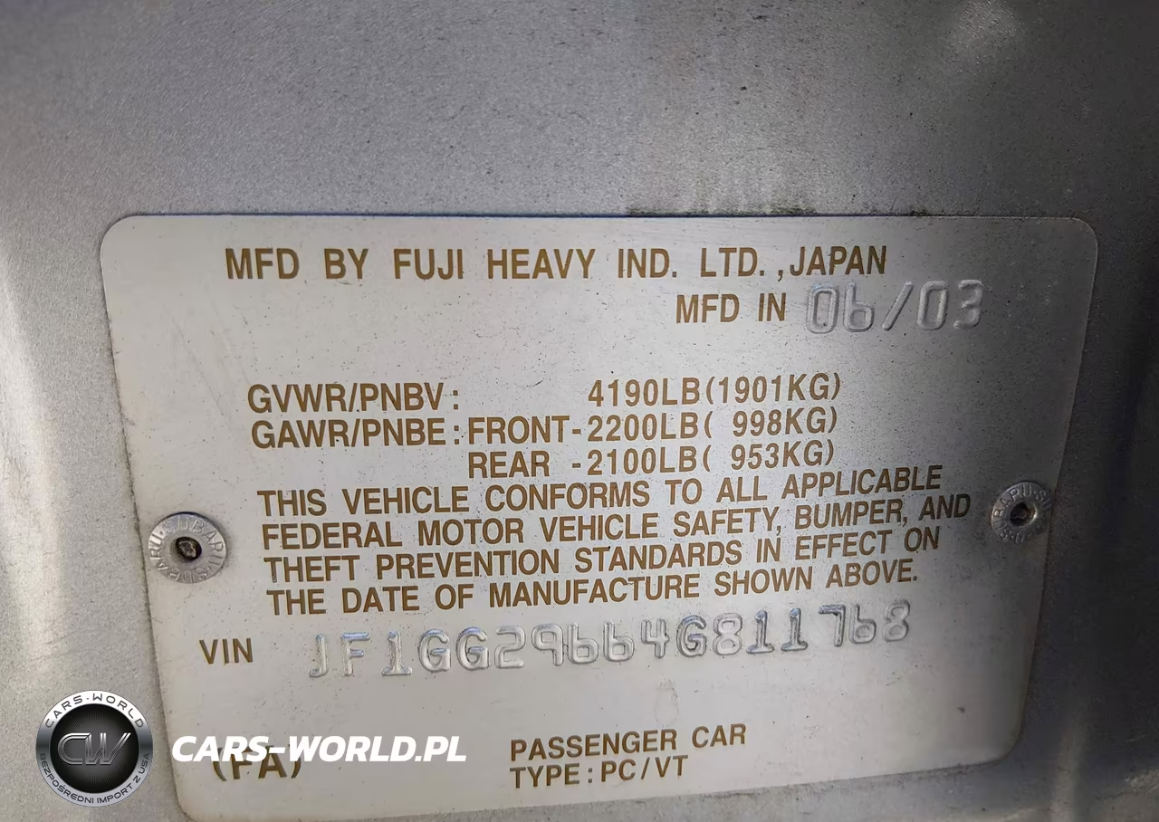 2004 Subaru Impreza Wrx VIN:JF1GG29664G811768 - 9