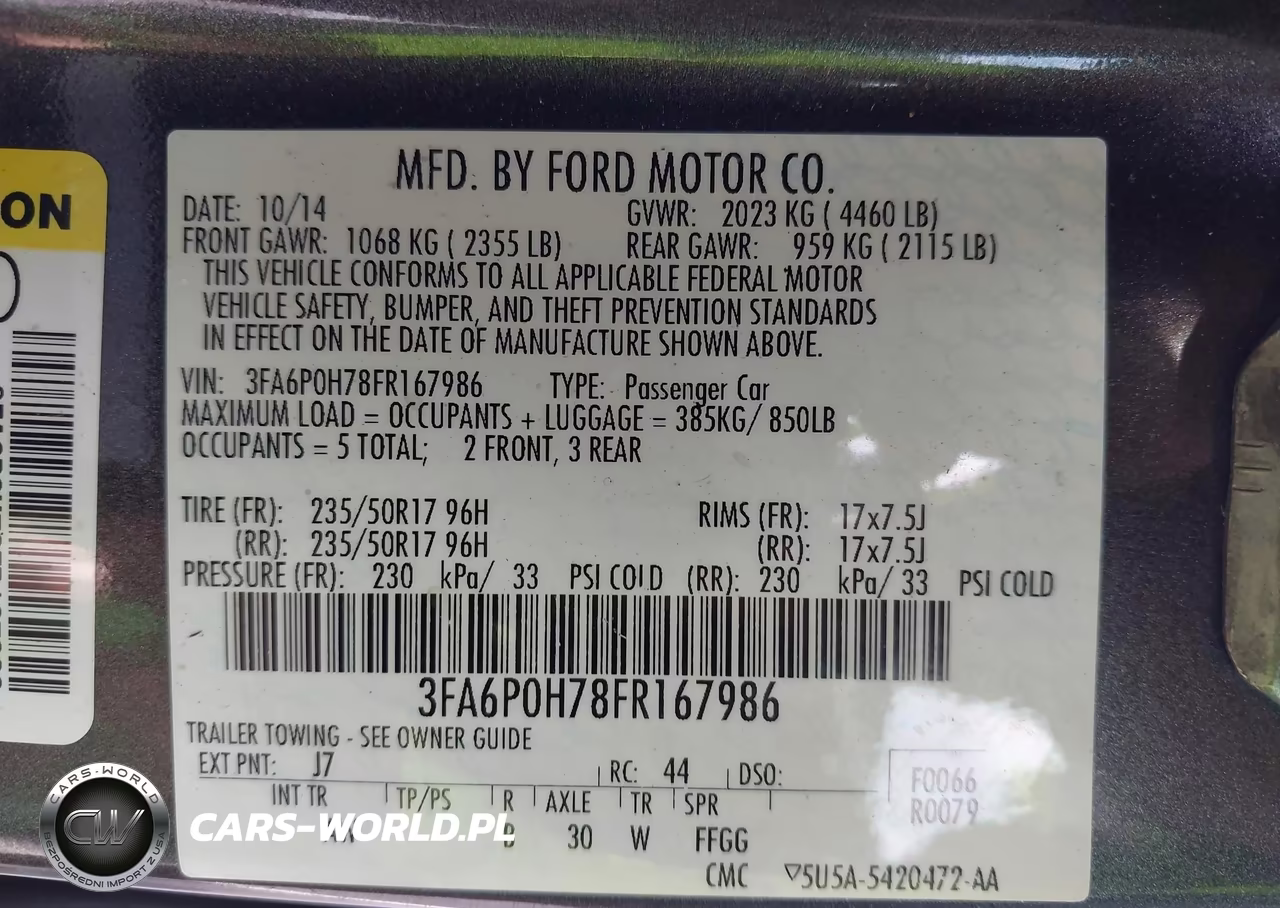 2015 Ford Fusion Se VIN:3FA6P0H78FR167986 - 9