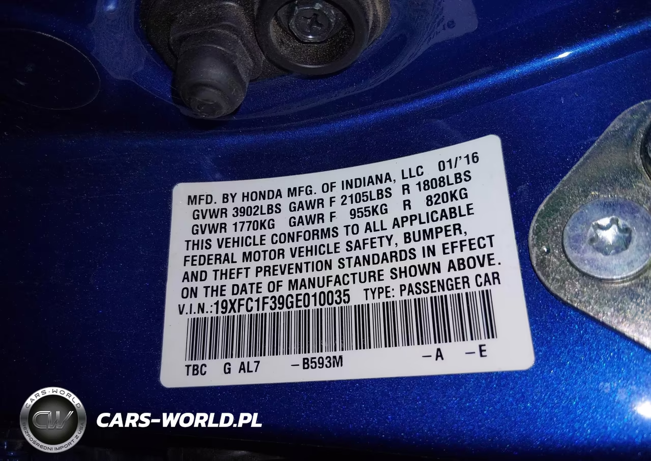 2016 Honda Civic Ex-T VIN:19XFC1F39GE010035 - 9