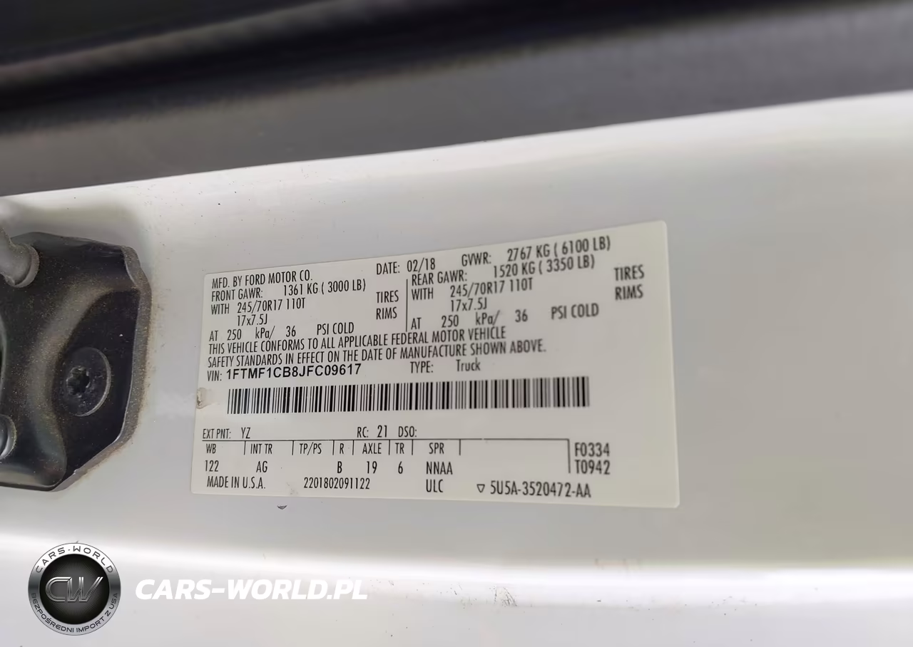 2018 Ford F-150 Xl-Xlt VIN:1FTMF1CB8JFC09617 - 9