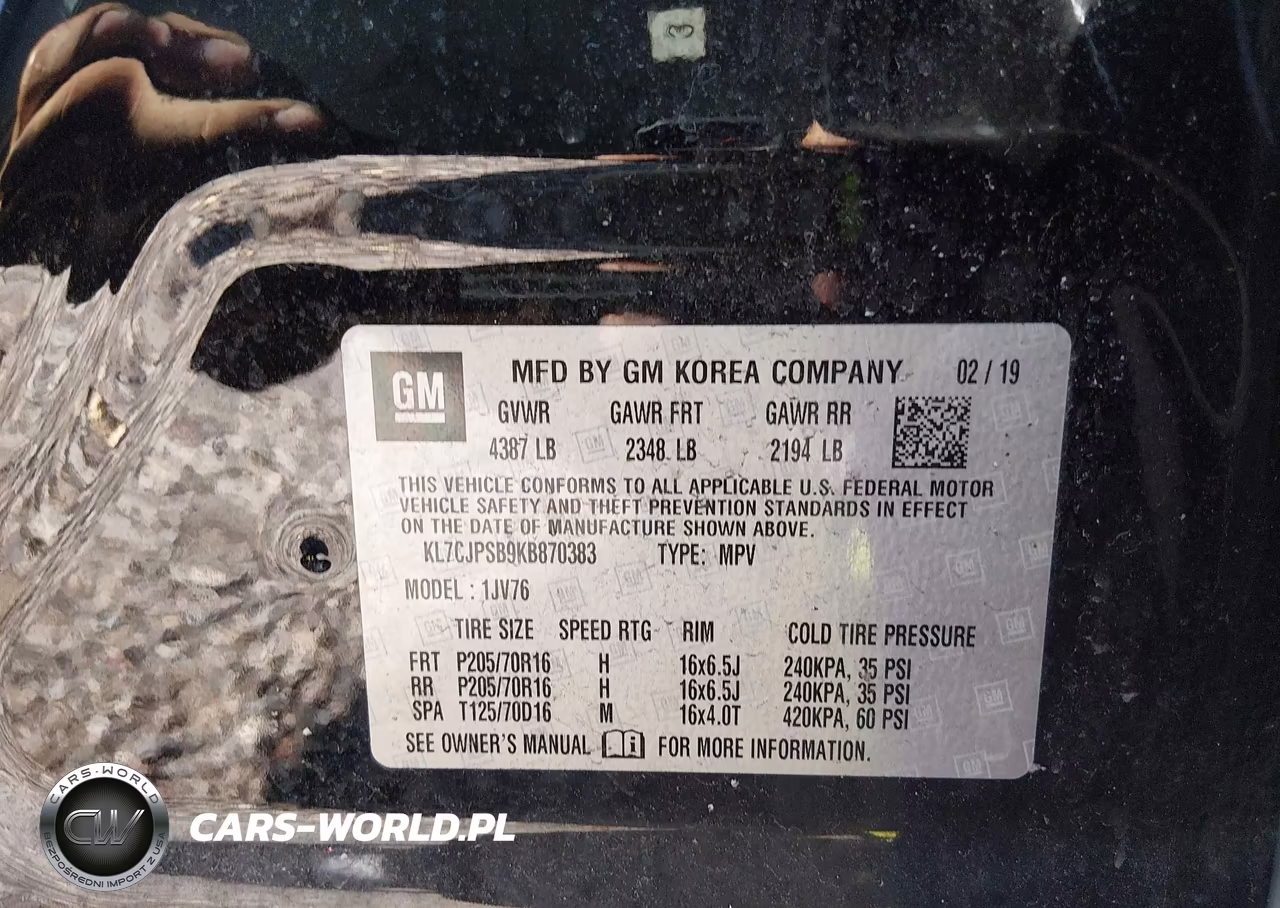2019 Chevrolet Trax Lt VIN:KL7CJPSB9KB870383 - 9