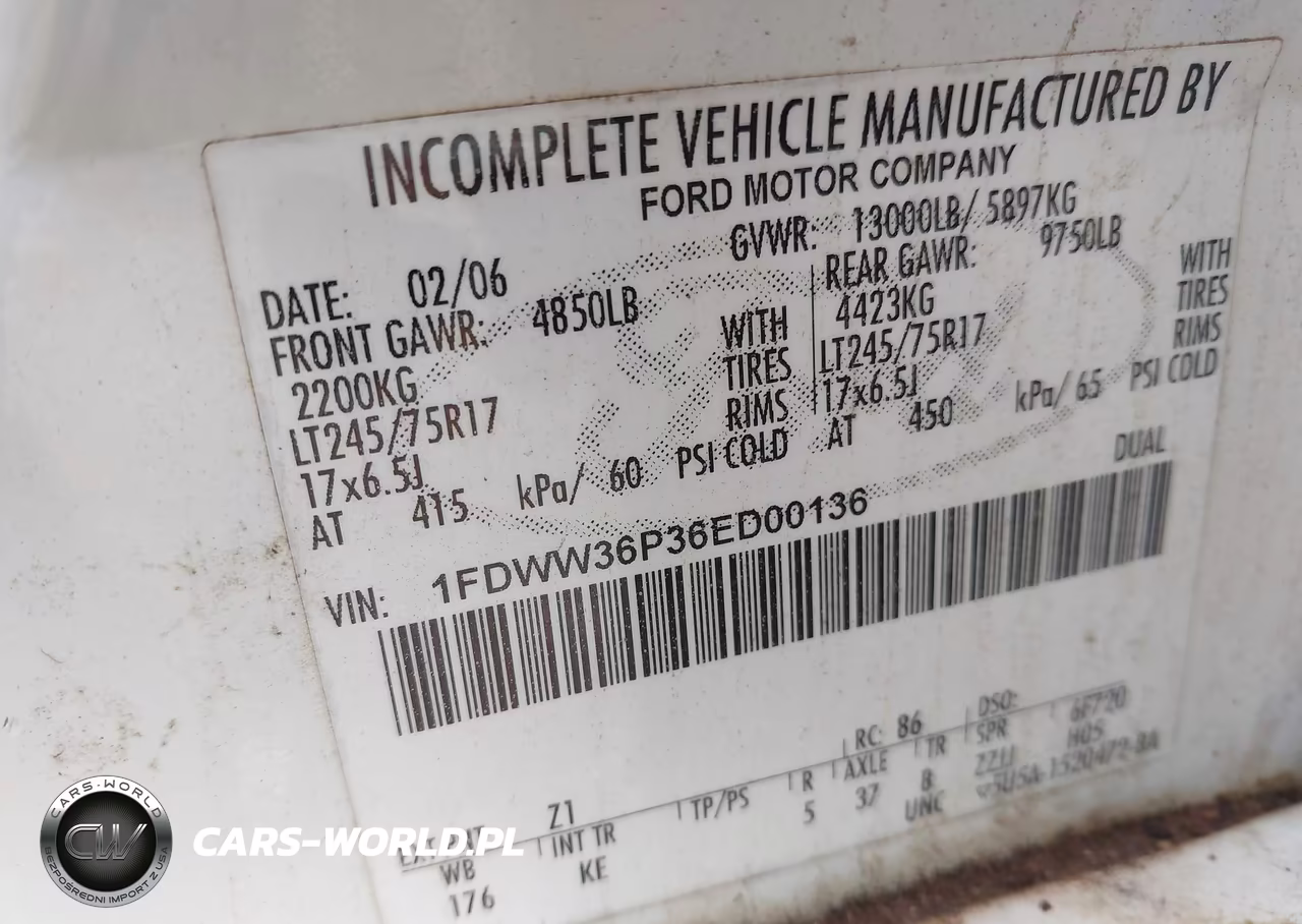 2006 Ford F-350 Chassis Lariat-Xl-Xlt VIN:1FDWW36P36ED00136 - 8