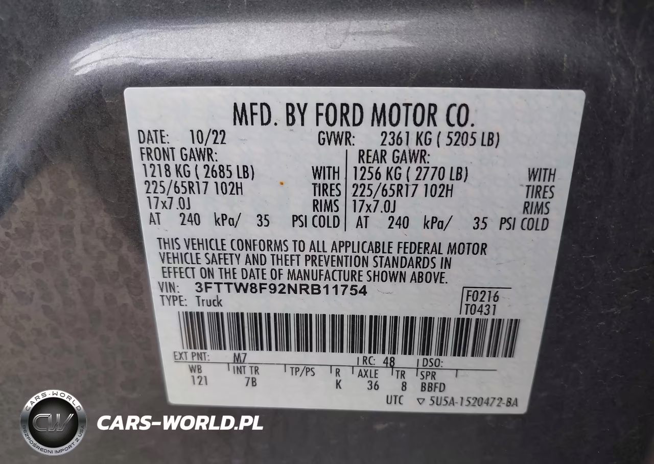 2022 Ford Maverick Xlt VIN:3FTTW8F92NRB11754 - 9