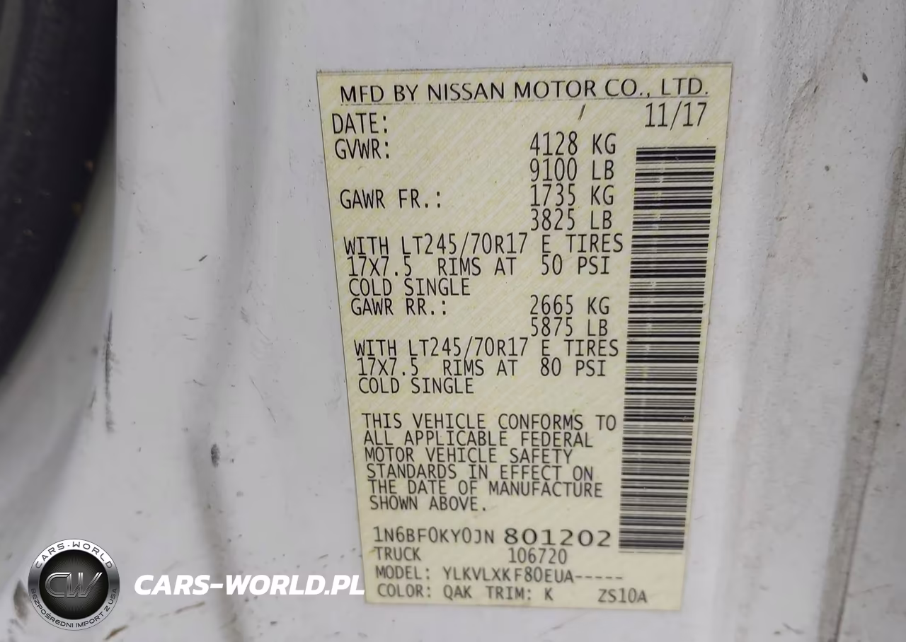 2018 Nissan Nv 2500 Hd Sv VIN:1N6BF0KY0JN801202 - 9