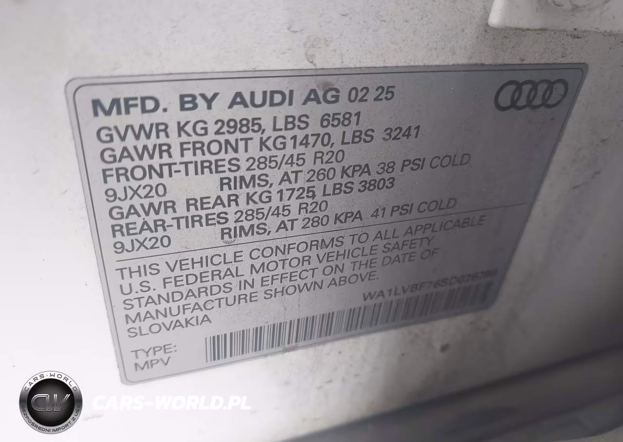 2025 Audi Q7 Premium Plus 55 Tfsi Quattro Tiptronic VIN:WA1LVBF76SD026798 - 9