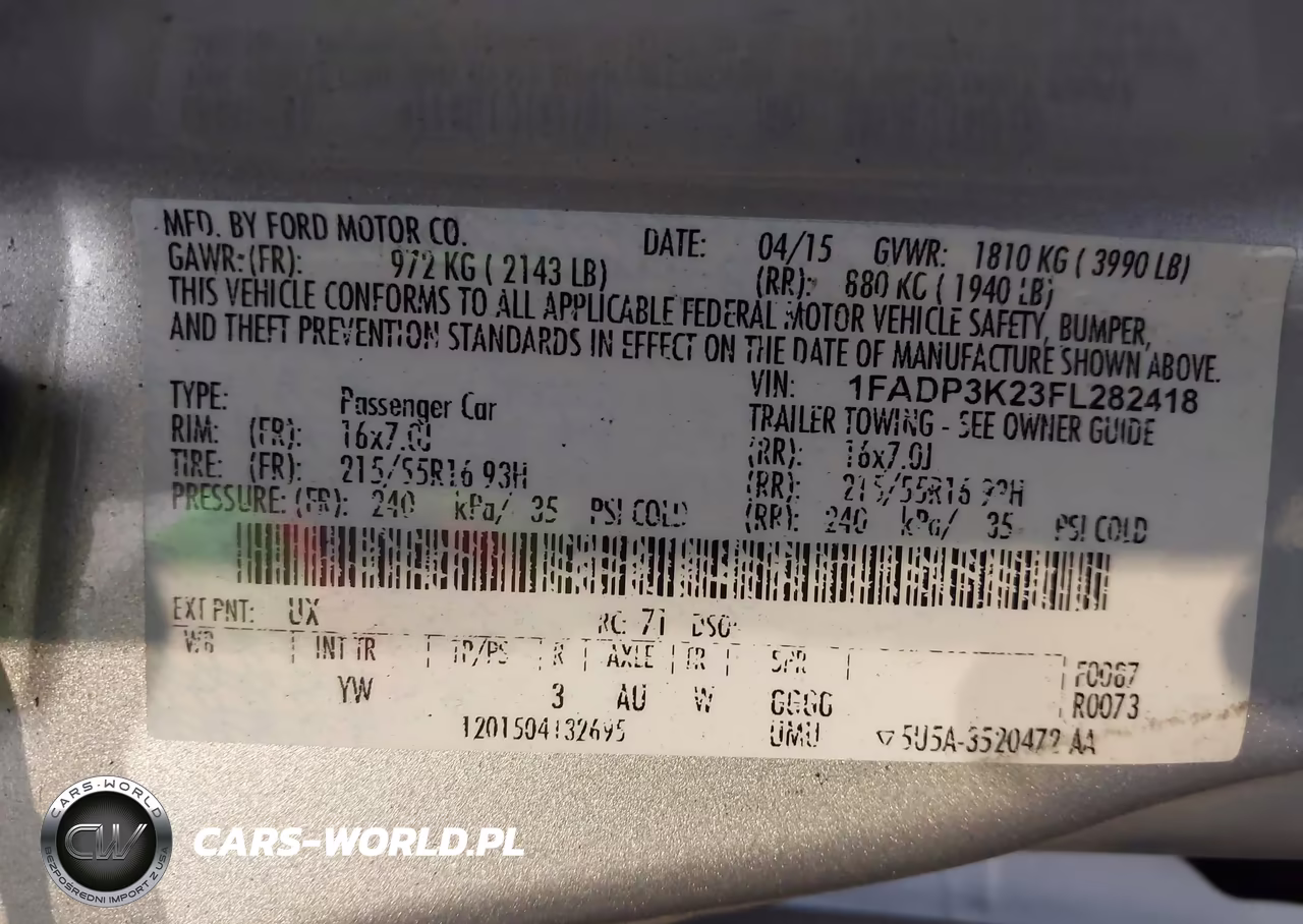 2015 Ford Focus Se VIN:1FADP3K23FL282418 - 9