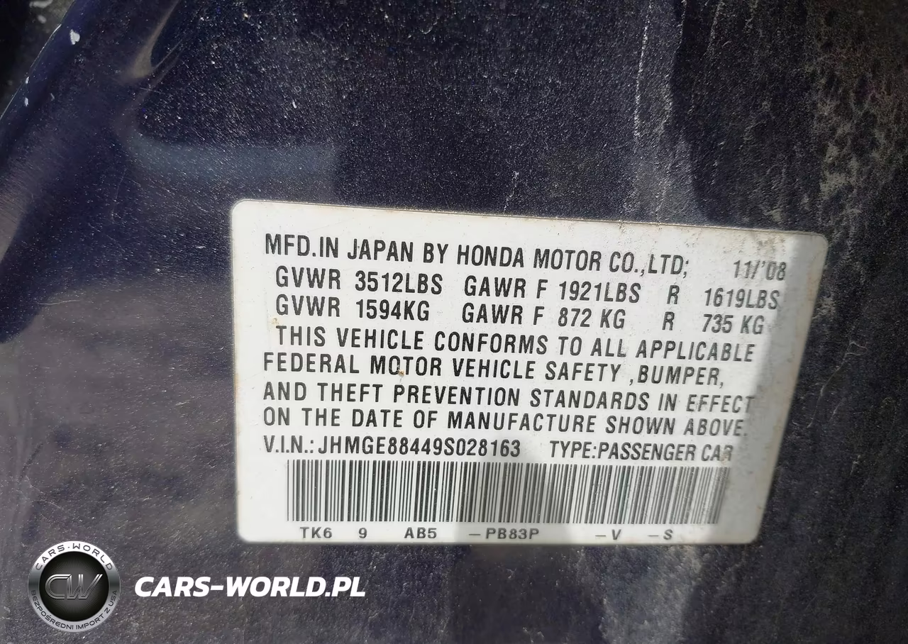 2009 Honda Fit Sport VIN:JHMGE88449S028163 - 9