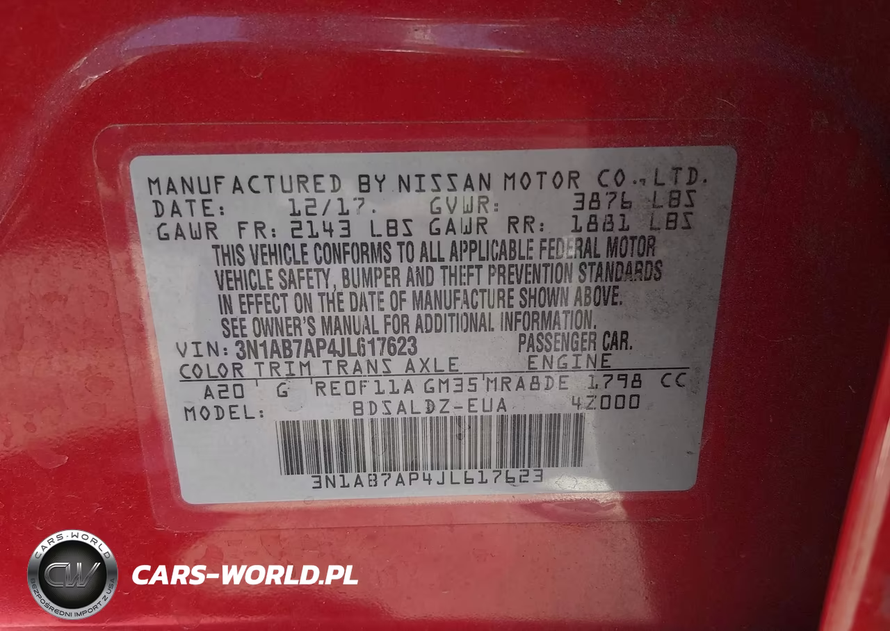 2018 Nissan Sentra VIN:3N1AB7AP4JL617623 - 9