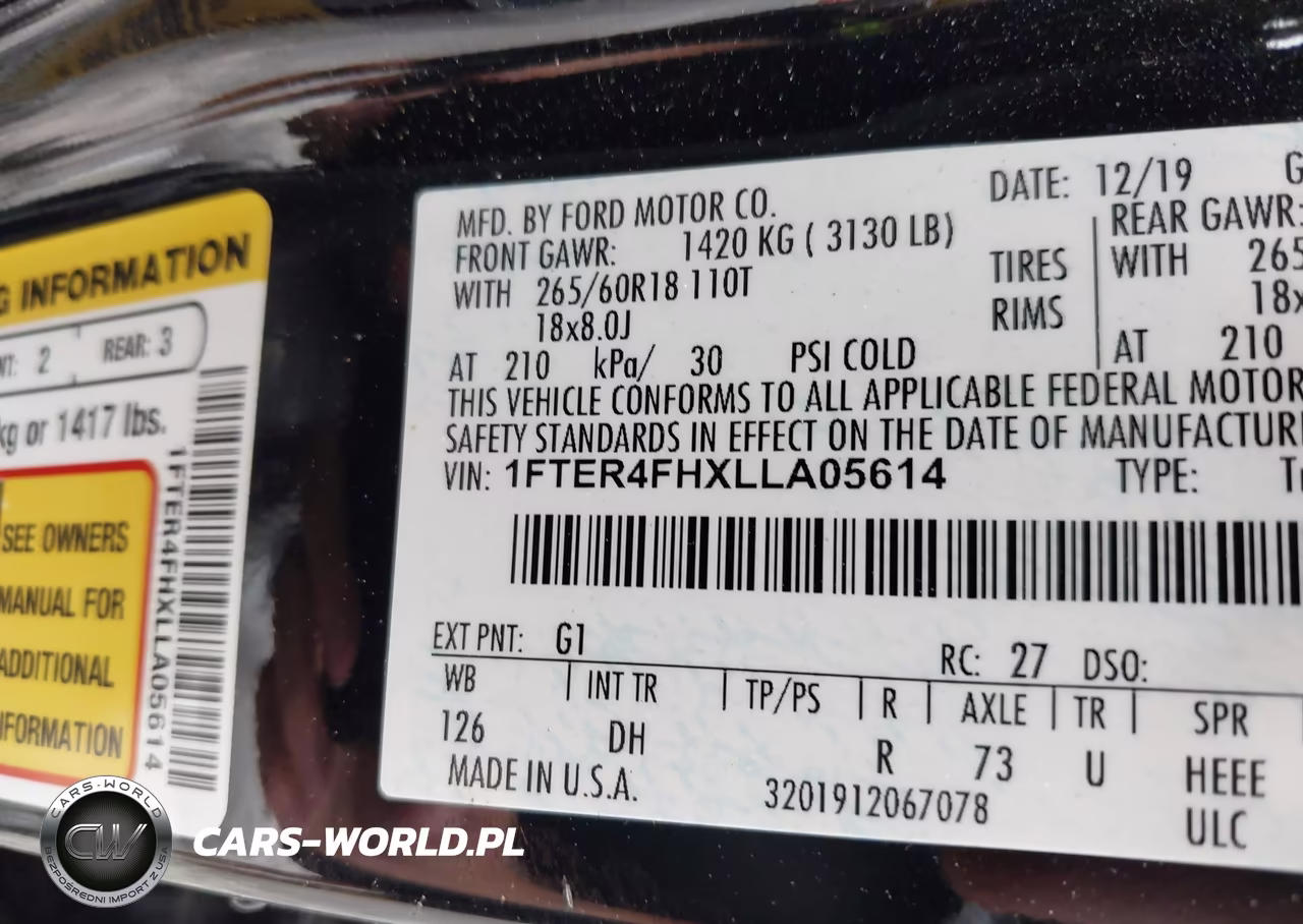 2020 Ford Ranger Lariat VIN:1FTER4FHXLLA05614 - 9