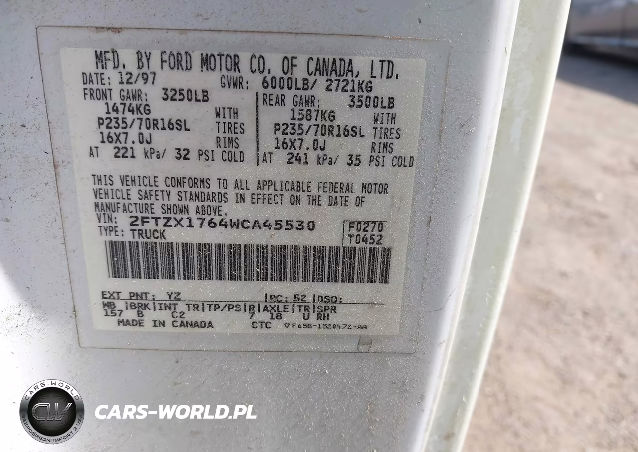 1998 Ford F-150 Lariat-Standard-Xl-Xlt VIN:2FTZX1764WCA45530 - 9