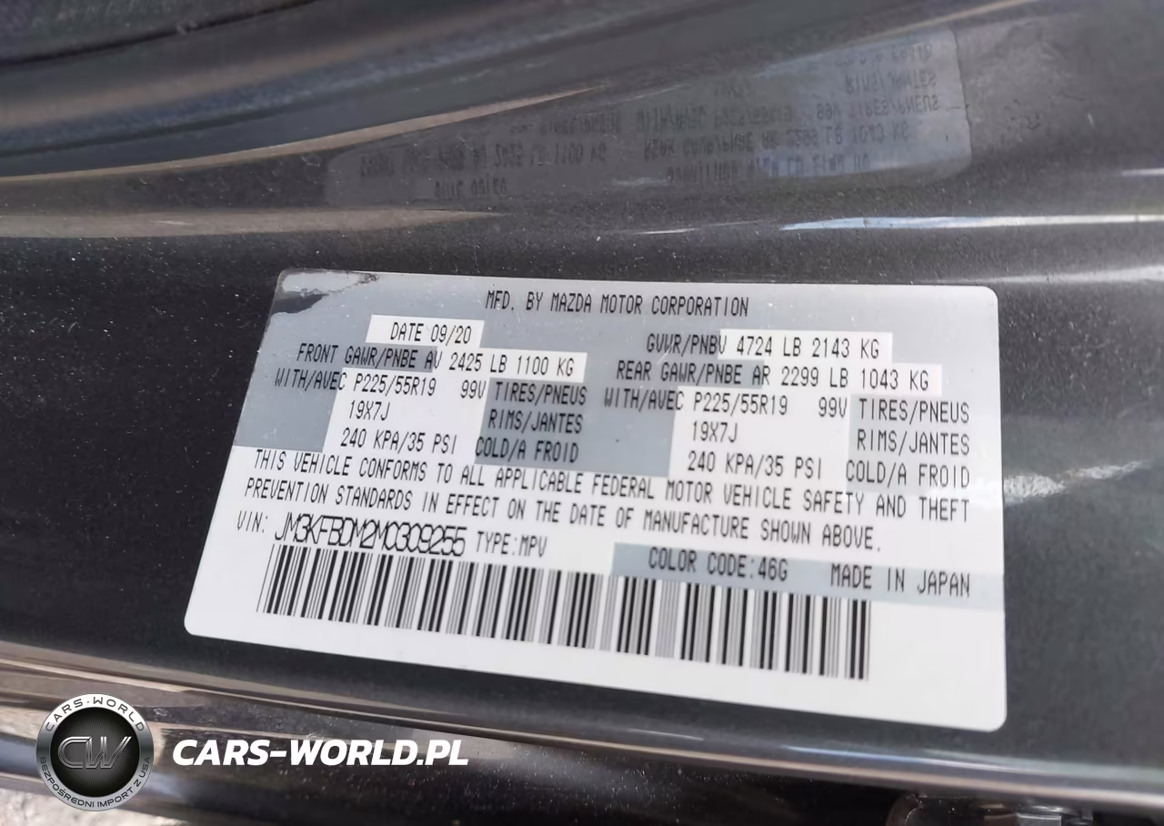 2021 Mazda Cx-5 Grand Touring VIN:JM3KFBDM2M0309255 - 9