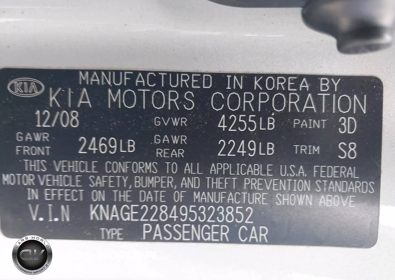 2009 Kia Optima Lx VIN:KNAGE228495323852 - 9