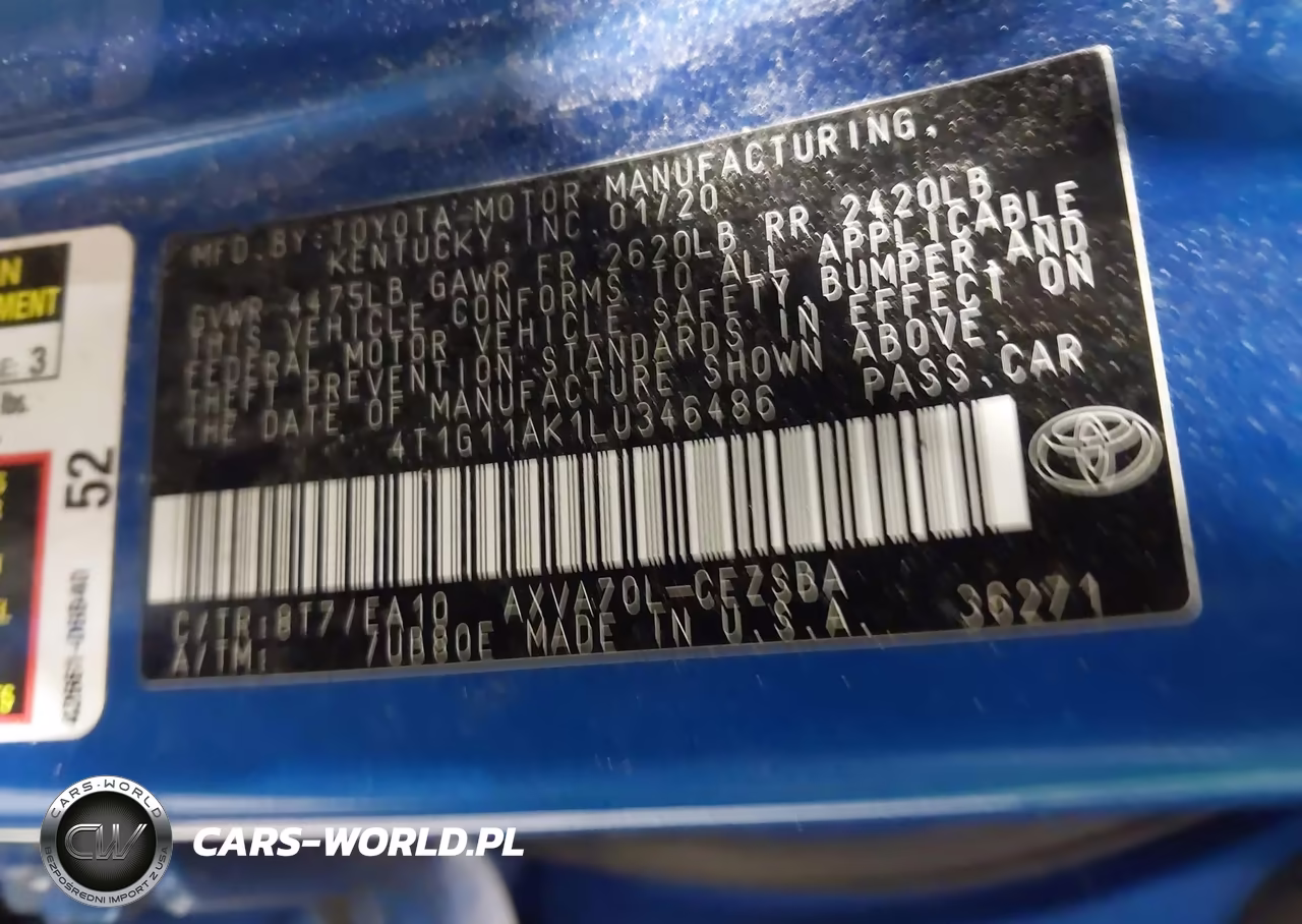 2020 Toyota Camry Se VIN:4T1G11AK1LU346486 - 9