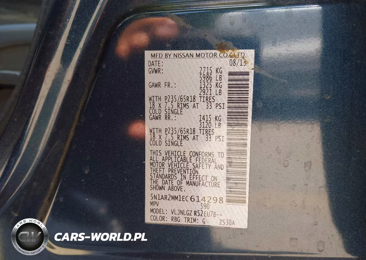 2014 Nissan Pathfinder Sl VIN:5N1AR2MM1EC614298 - 9