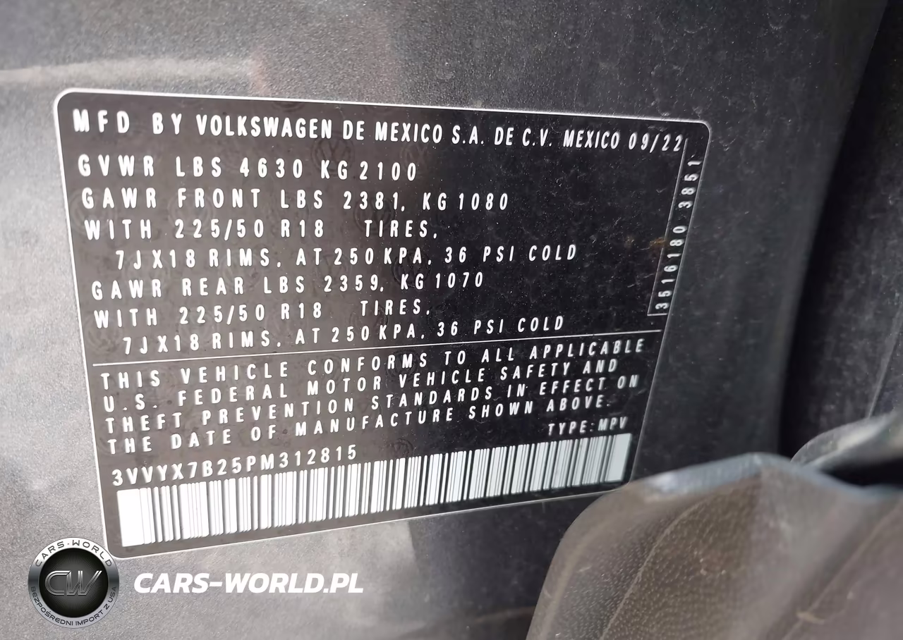 2023 Volkswagen Taos 1.5T Se VIN:3VVYX7B25PM312815 - 9