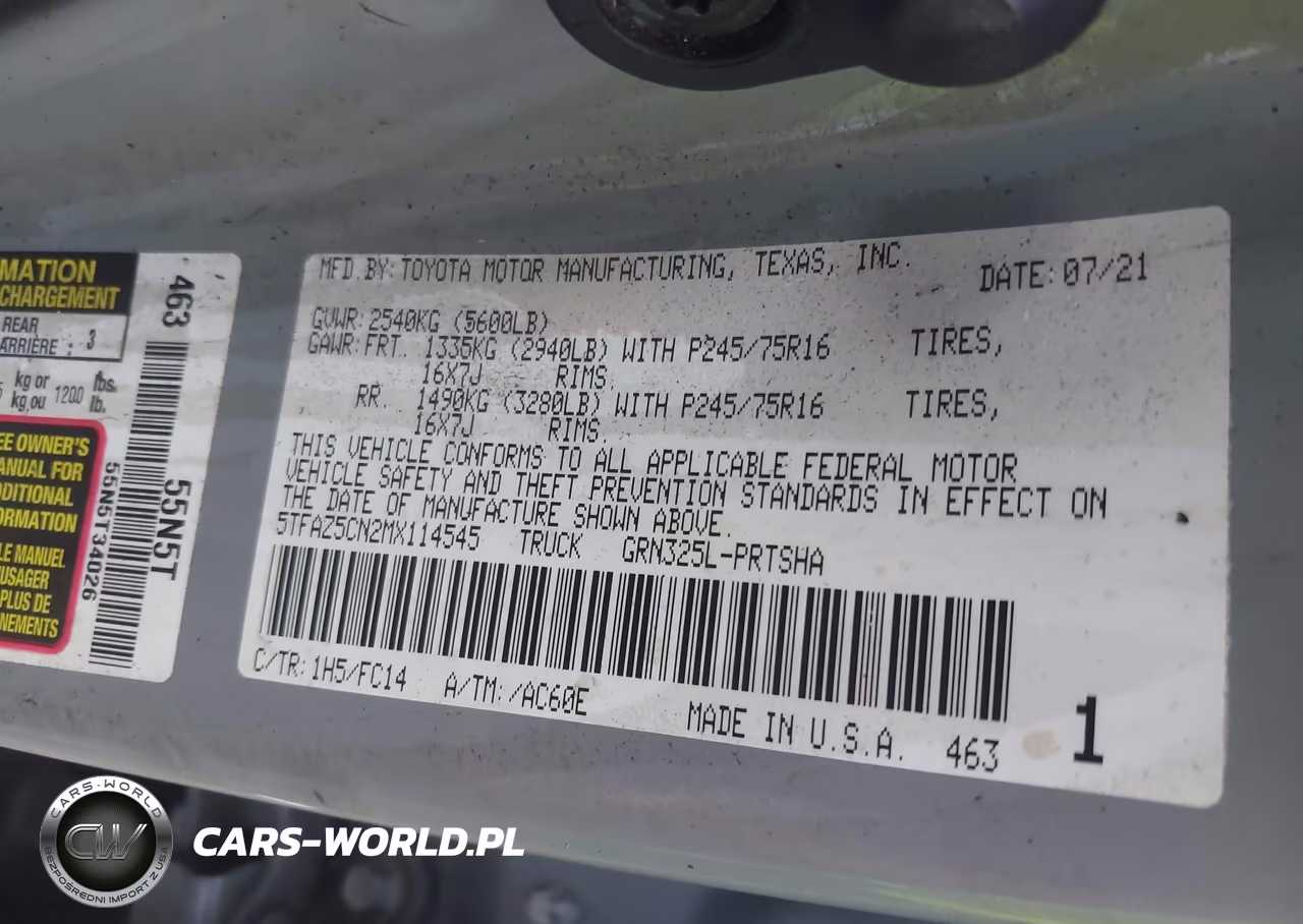 2021 Toyota Tacoma Sr5 V6 VIN:5TFAZ5CN2MX114545 - 9