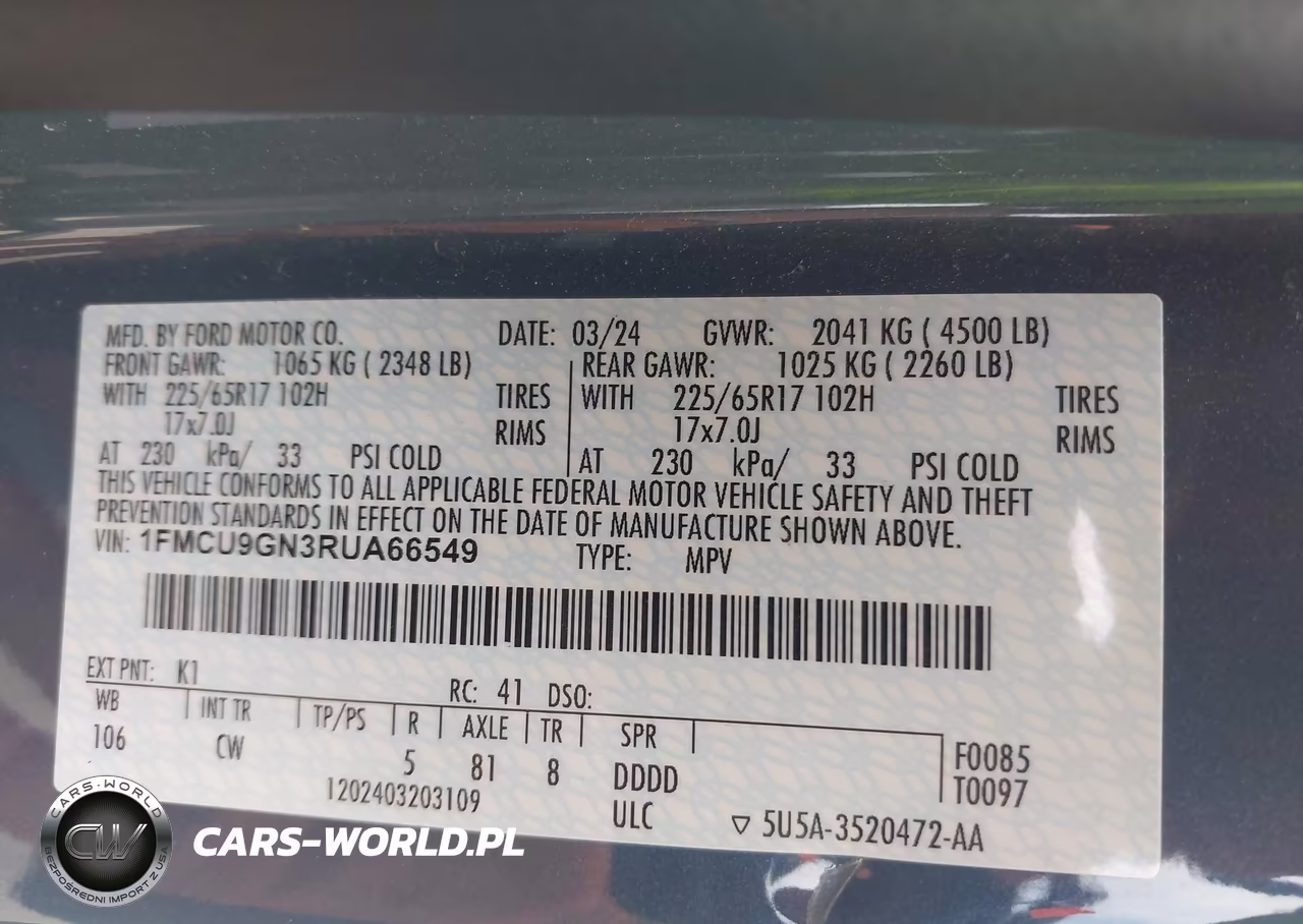 2024 Ford Escape Active VIN:1FMCU9GN3RUA66549 - 9