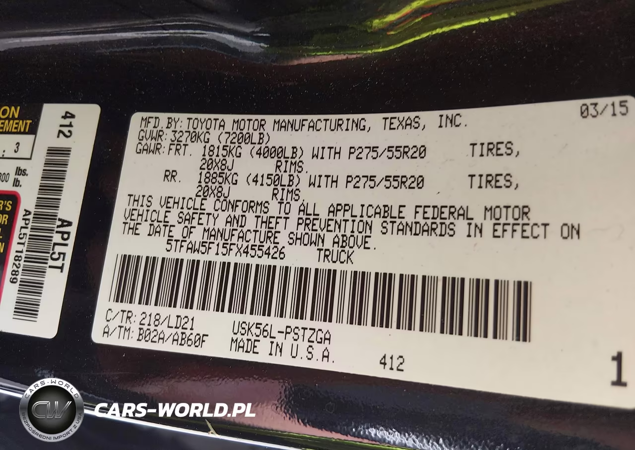 2015 Toyota Tundra 1794 5.7L V8 VIN:5TFAW5F15FX455426 - 9