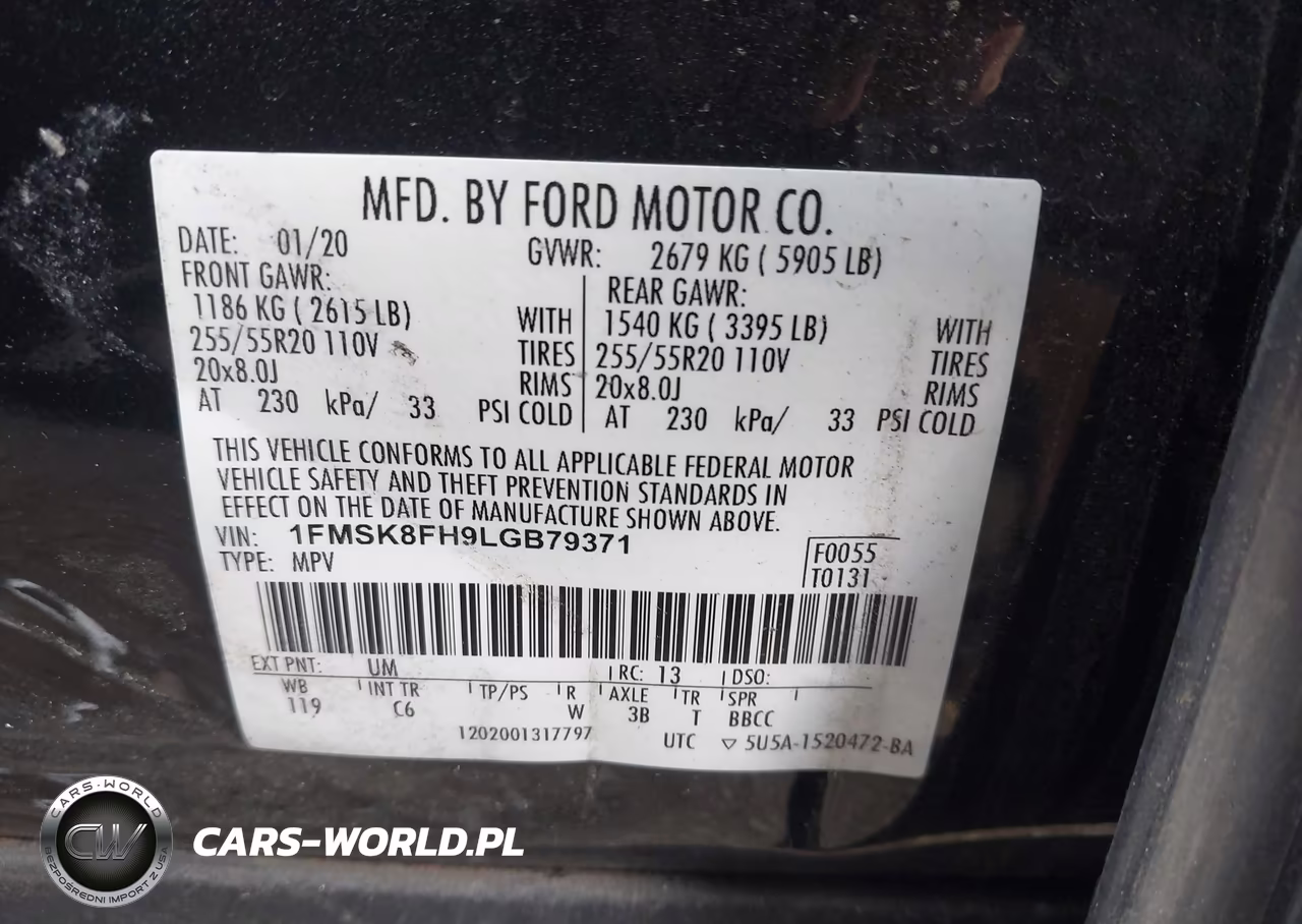 2020 Ford Explorer Limited VIN:1FMSK8FH9LGB79371 - 9