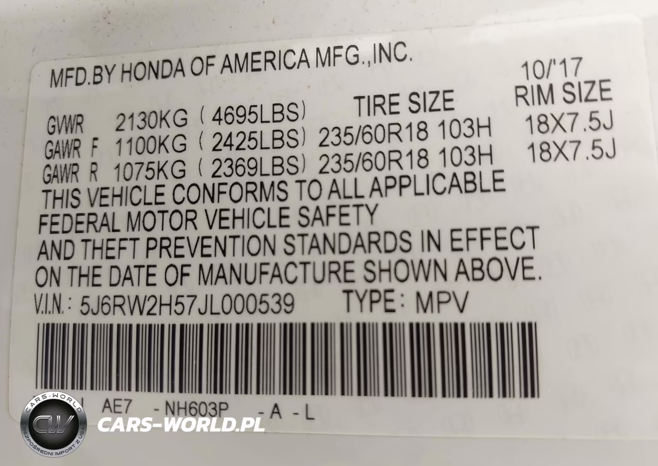 2018 Honda Cr-V Ex VIN:5J6RW2H57JL000539 - 9
