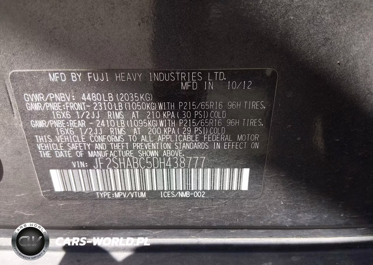 2013 Subaru Forester 2.5X VIN:JF2SHABC5DH438777 - 9
