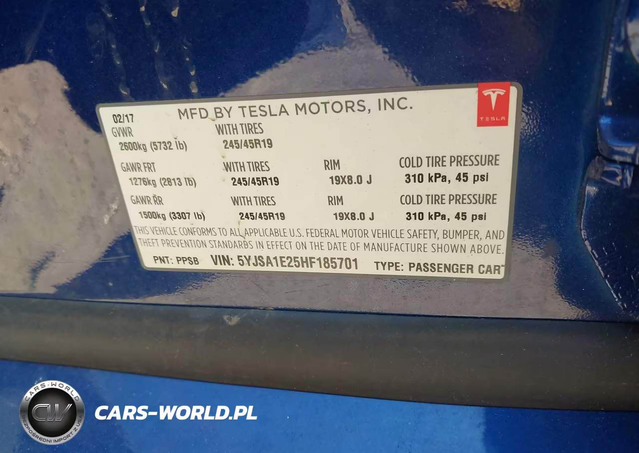 2017 Tesla Model S 100D-60D-75D-90D-P100D VIN:5YJSA1E25HF185701 - 9