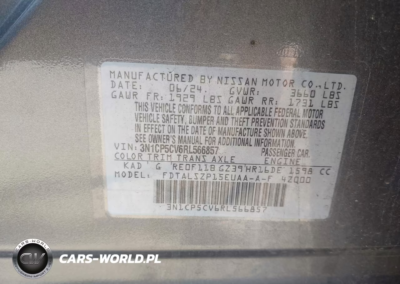 2024 Nissan Kicks Sv Xtronic Cvt VIN:3N1CP5CV6RL566857 - 9