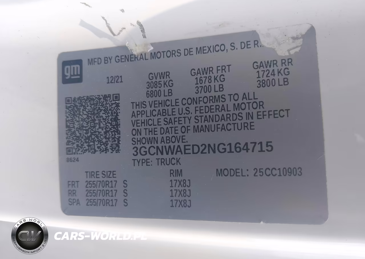 2022 Chevrolet Silverado 1500 Ltd 2Wd Long Bed Wt VIN:3GCNWAED2NG164715 - 9