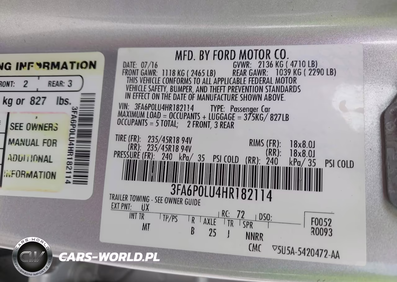 2017 Ford Fusion Hybrid Se VIN:3FA6P0LU4HR182114 - 9