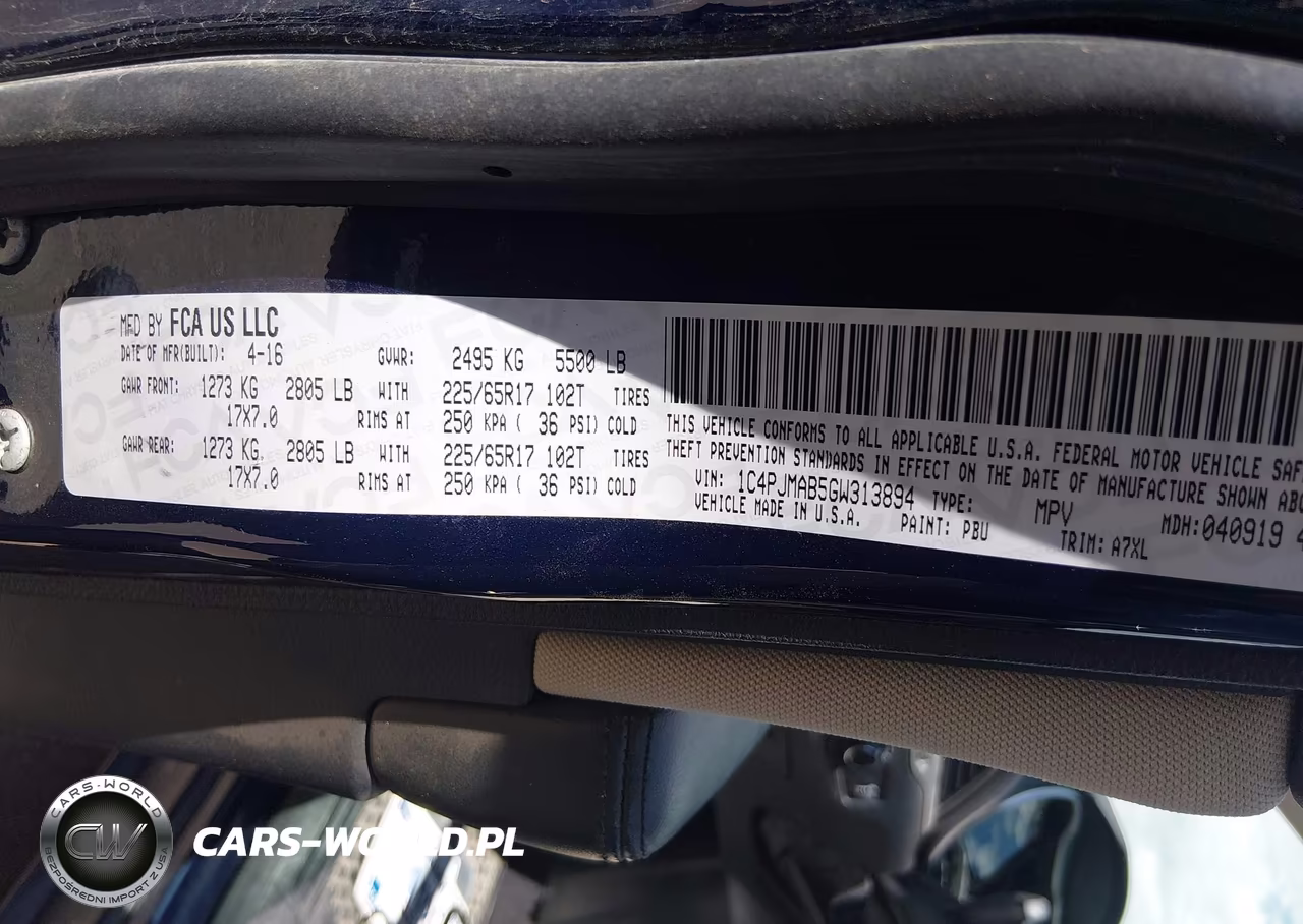 2016 Jeep Cherokee Sport VIN:1C4PJMAB5GW313894 - 9