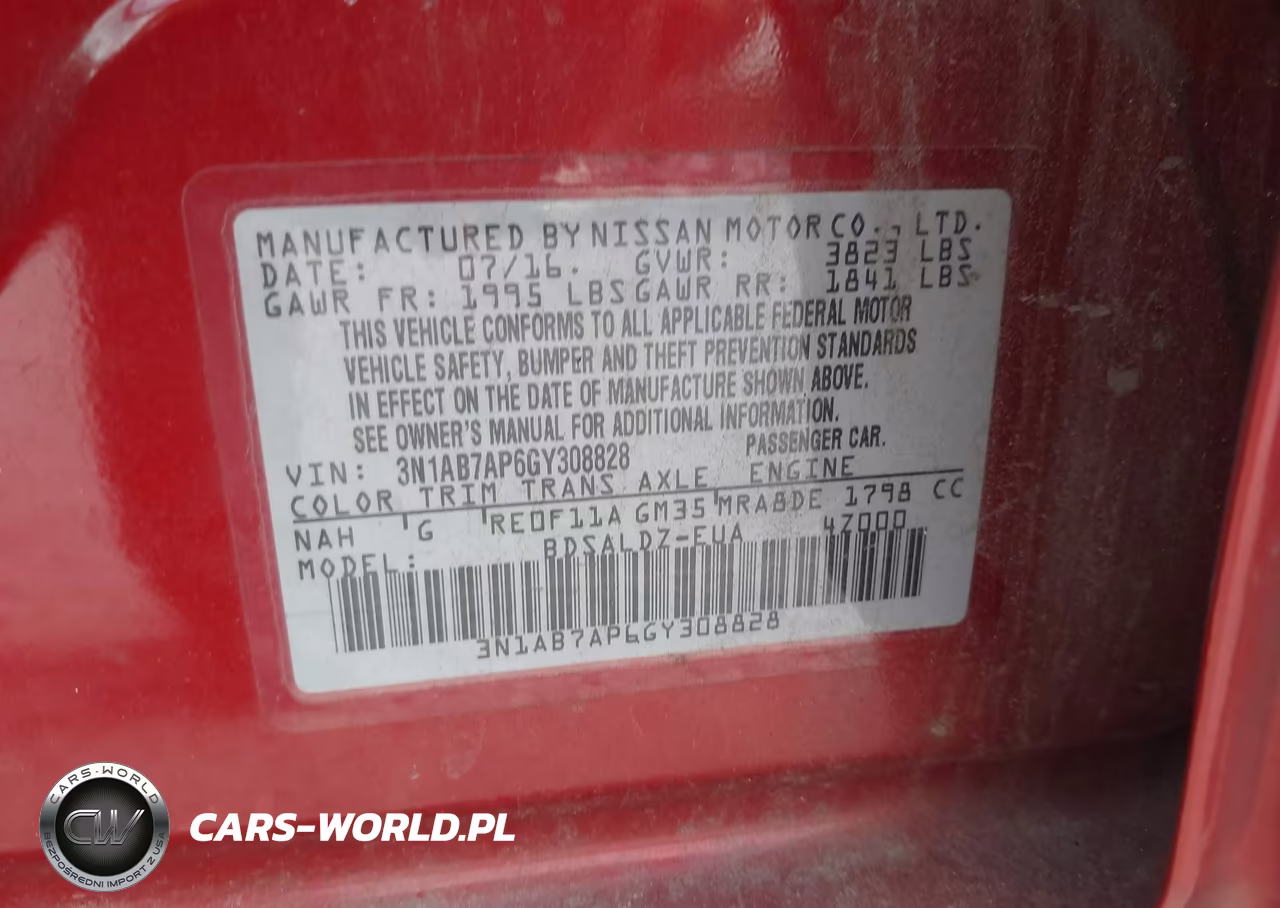 2016 Nissan Sentra Sv VIN:3N1AB7AP6GY308828 - 9