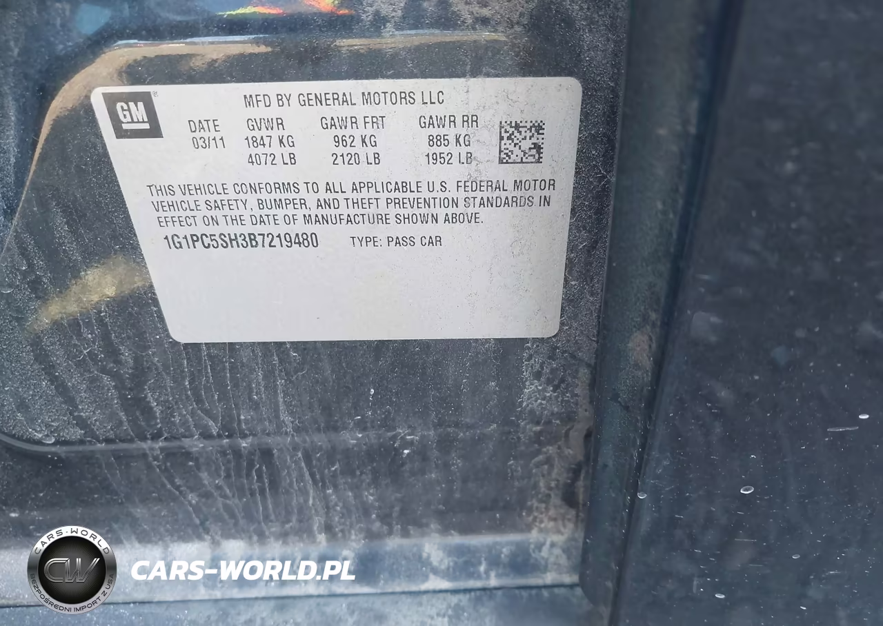 2011 Chevrolet Cruze Ls VIN:1G1PC5SH3B7219480 - 9