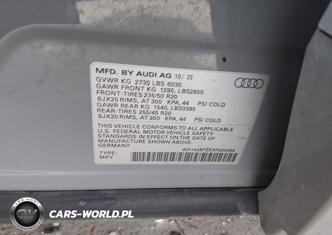2024 Audi Q4 Sportback E-Tron Prestige 50 Quattro VIN:WA142BFZXRP025984 - 9