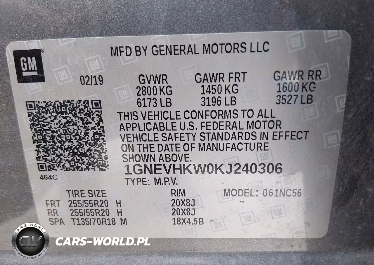 2019 Chevrolet Traverse 3Lt VIN:1GNEVHKW0KJ240306 - 9