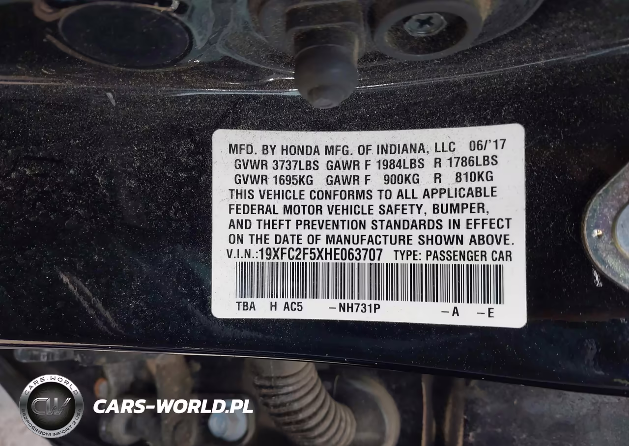 2017 Honda Civic Lx VIN:19XFC2F5XHE063707 - 9