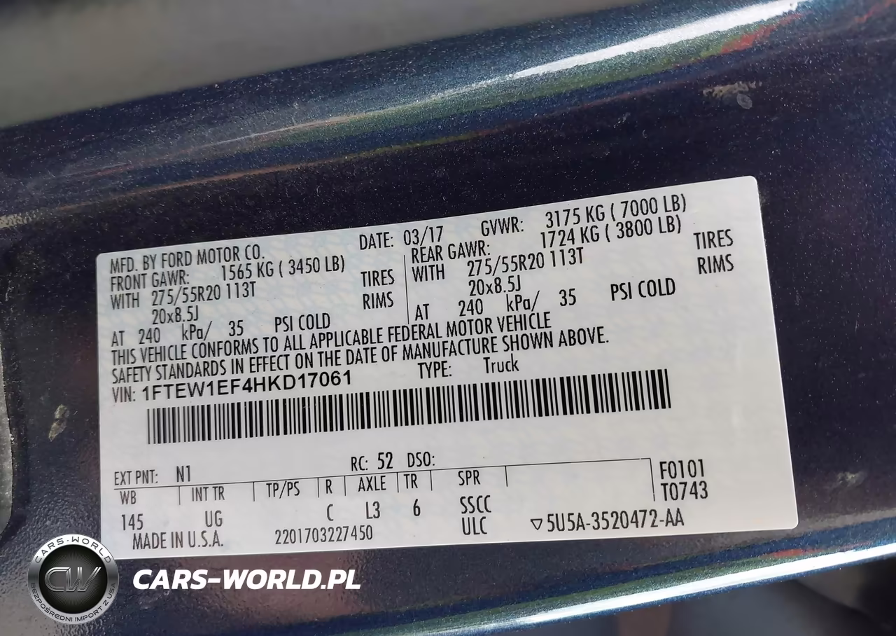 2017 Ford F-150 Xlt VIN:1FTEW1EF4HKD17061 - 9