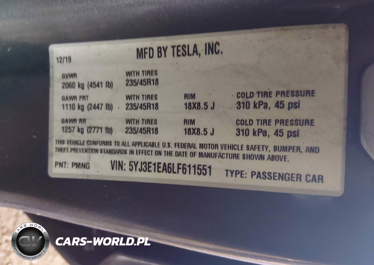 2020 Tesla Model 3 Standard Range Plus Rear-Wheel Drive-Standard Range Rear-Wheel Drive VIN:5YJ3E1EA6LF611551 - 9