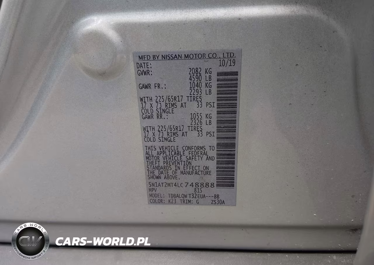 2020 Nissan Rogue Sv Fwd VIN:5N1AT2MT4LC748888 - 9