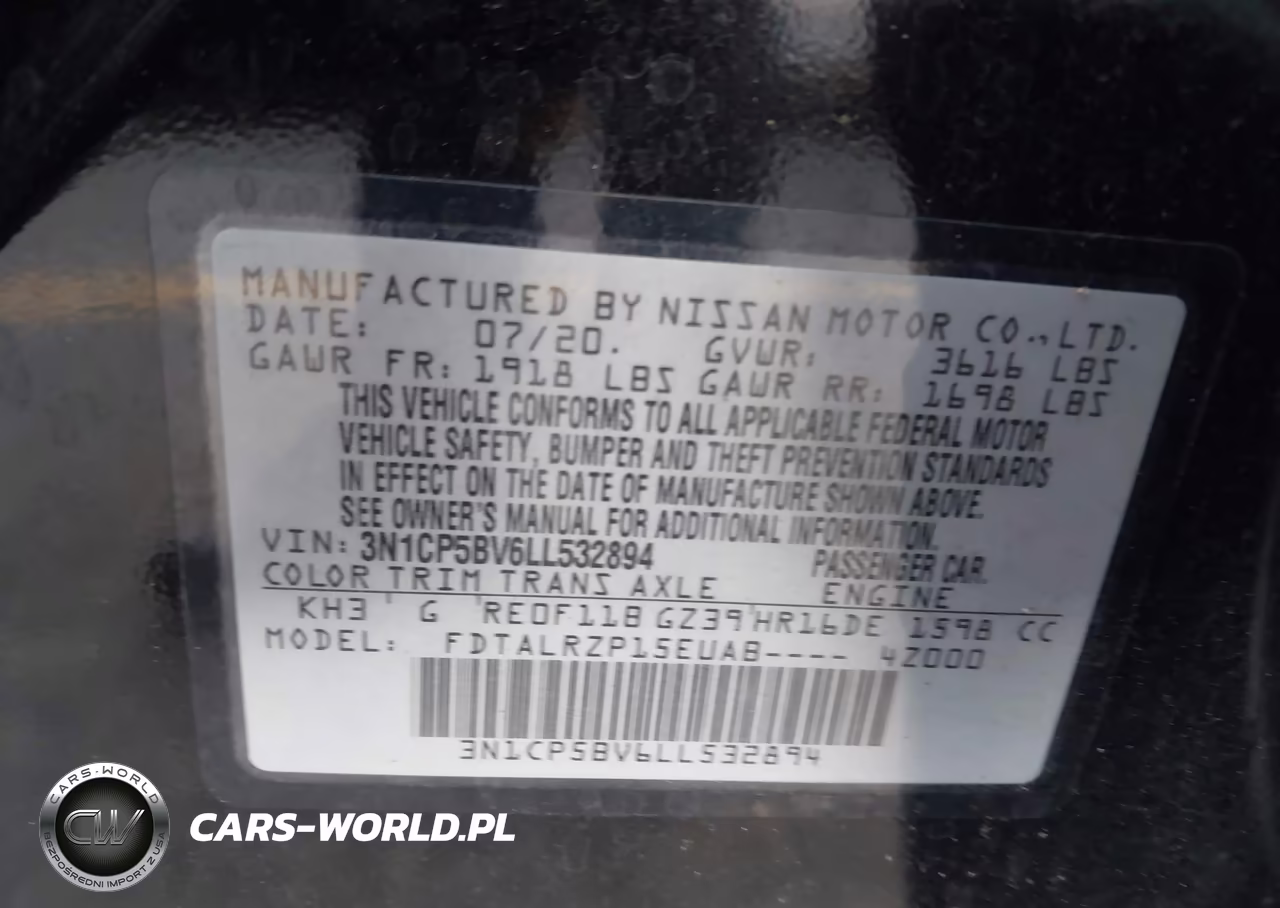 2020 Nissan Kicks S Xtronic Cvt VIN:3N1CP5BV6LL532894 - 9