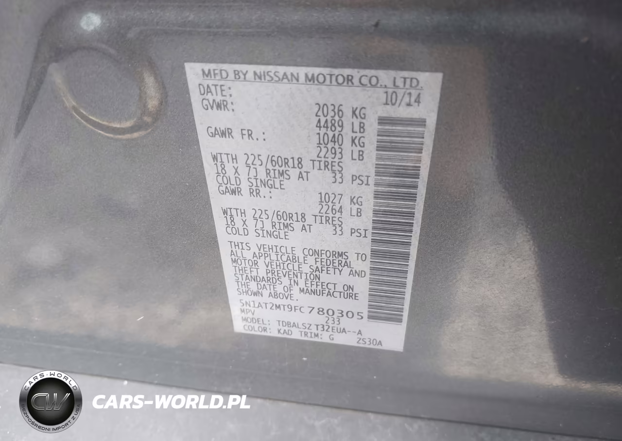 2015 Nissan Rogue Sl VIN:5N1AT2MT9FC780305 - 9