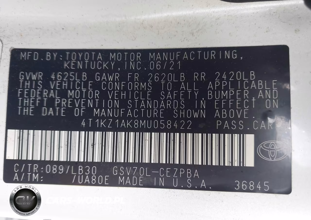 2021 Toyota Camry Xse V6 VIN:4T1KZ1AK8MU058422 - 9
