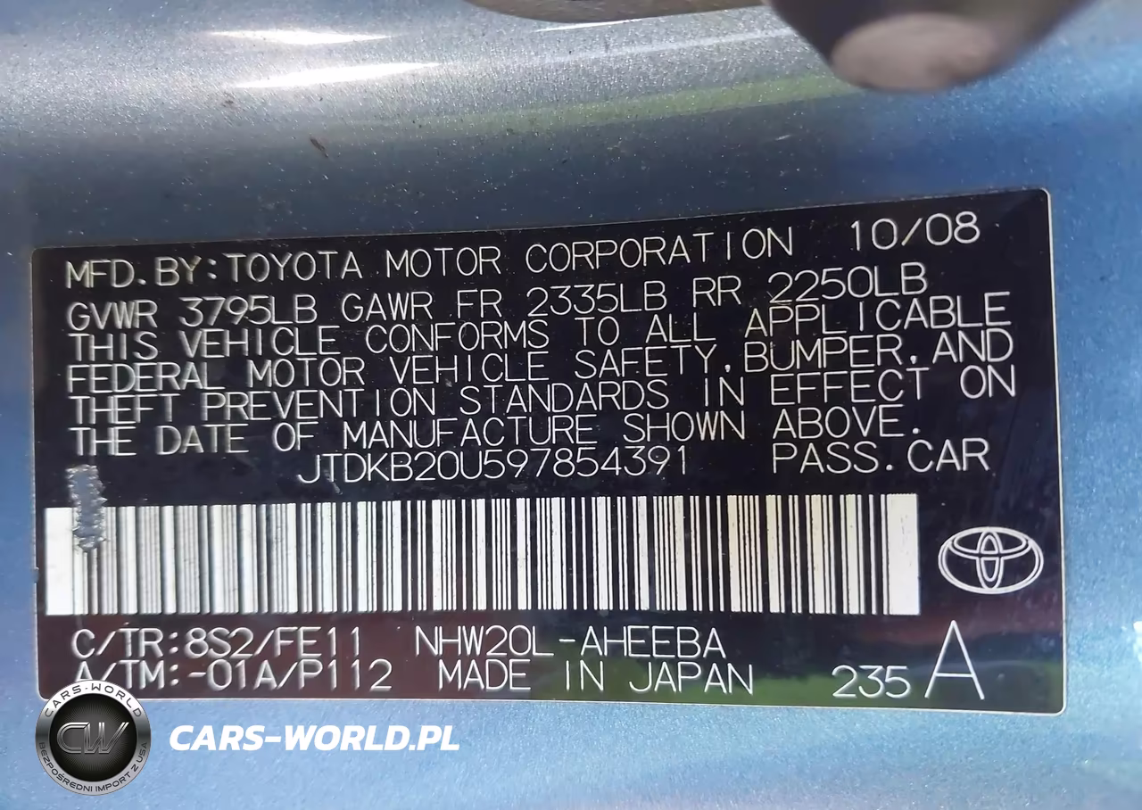 2009 Toyota Prius VIN:JTDKB20U597854391 - 9